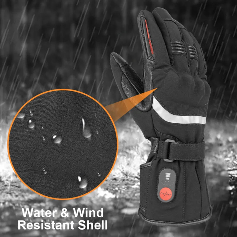 DAY WOLF Heated Motorcycle Gloves Waterproof Rechargeable Winter Gear