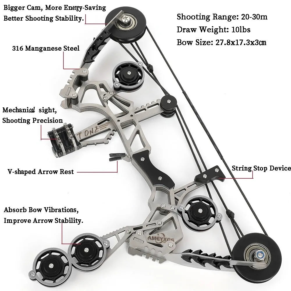 Adjustable Compound Bow With Arrows For Target Shooting