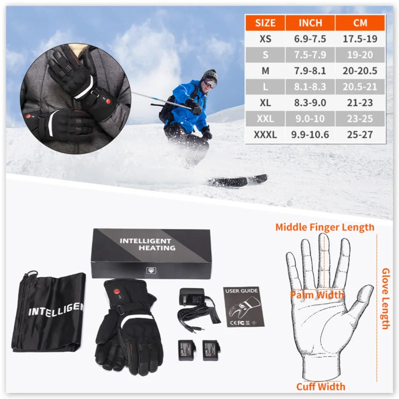 DAY WOLF Heated Motorcycle Gloves Waterproof Rechargeable Winter Gear