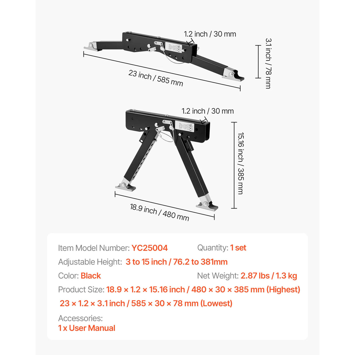 SucceBuy Adjustable RV Step Stabilizer for Campers and Travel Trailers