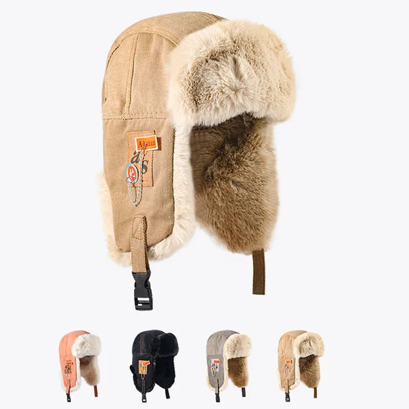 Unisex Russian Ushanka Fur Hat With Warm Earflap Protection