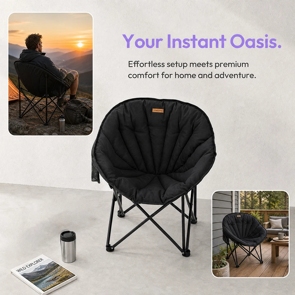Heavy Duty Folding Camping Chair With Storage Bag And Cooler