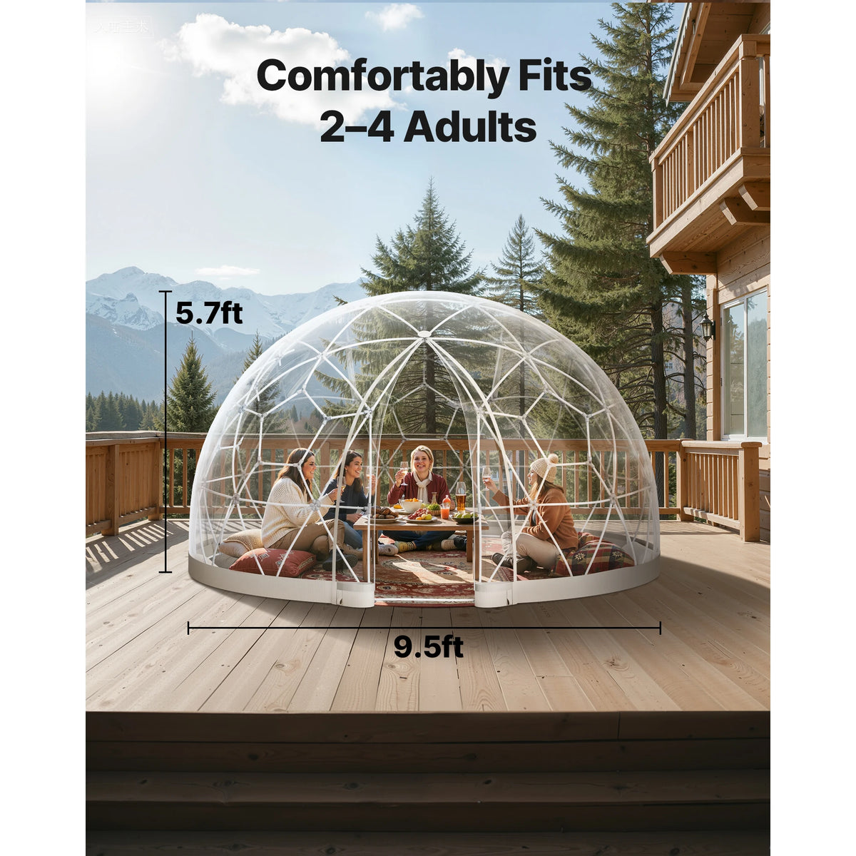 SucceBuy Weatherproof Geodesic Dome Greenhouse Tent