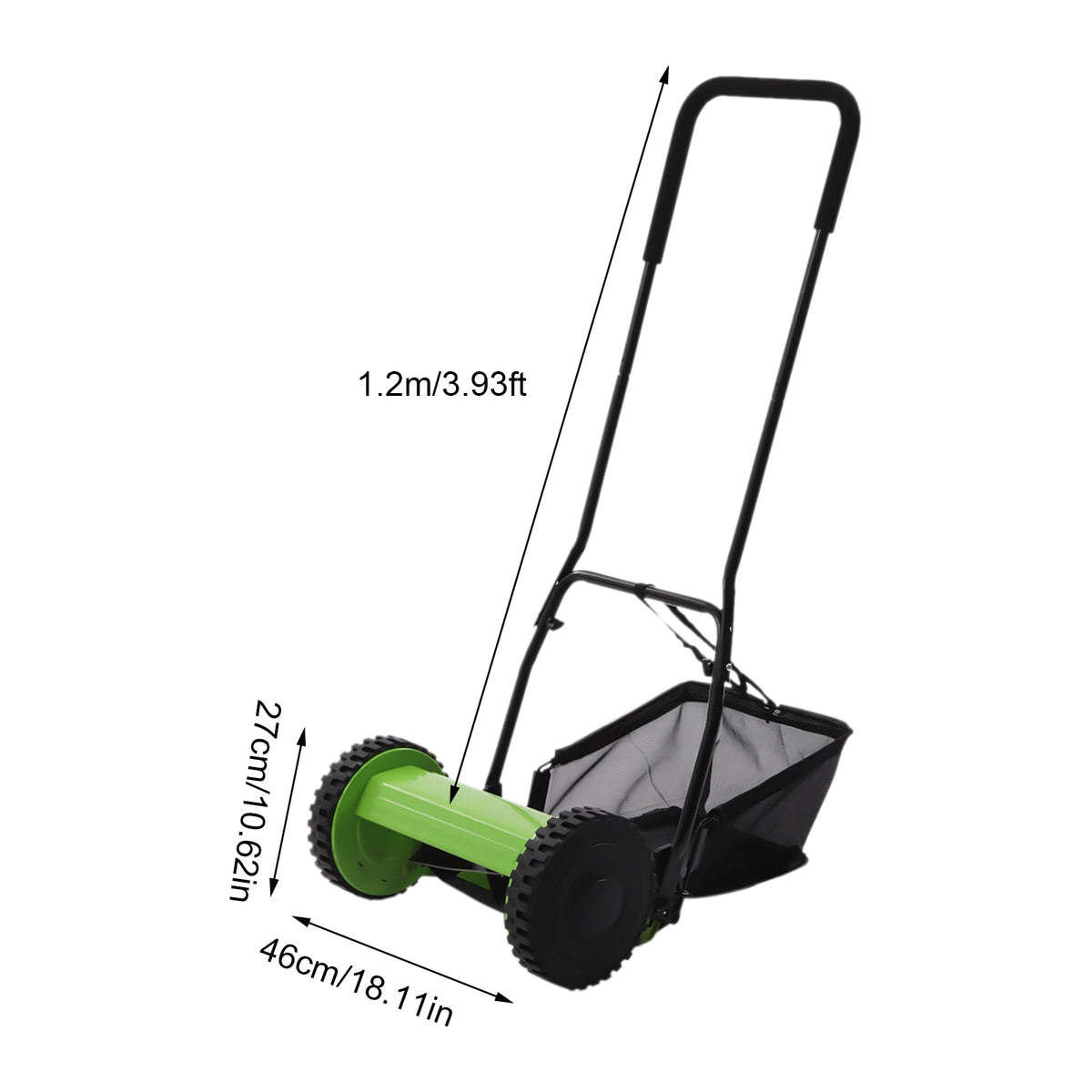 Bymaocar Manual Lawn Mower With Adjustable Height And Grass Catcher