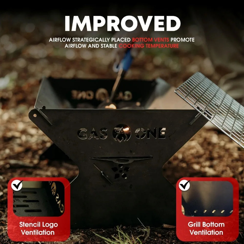 NBVCX Foldable Charcoal Grill Portable Camping Fire Pit