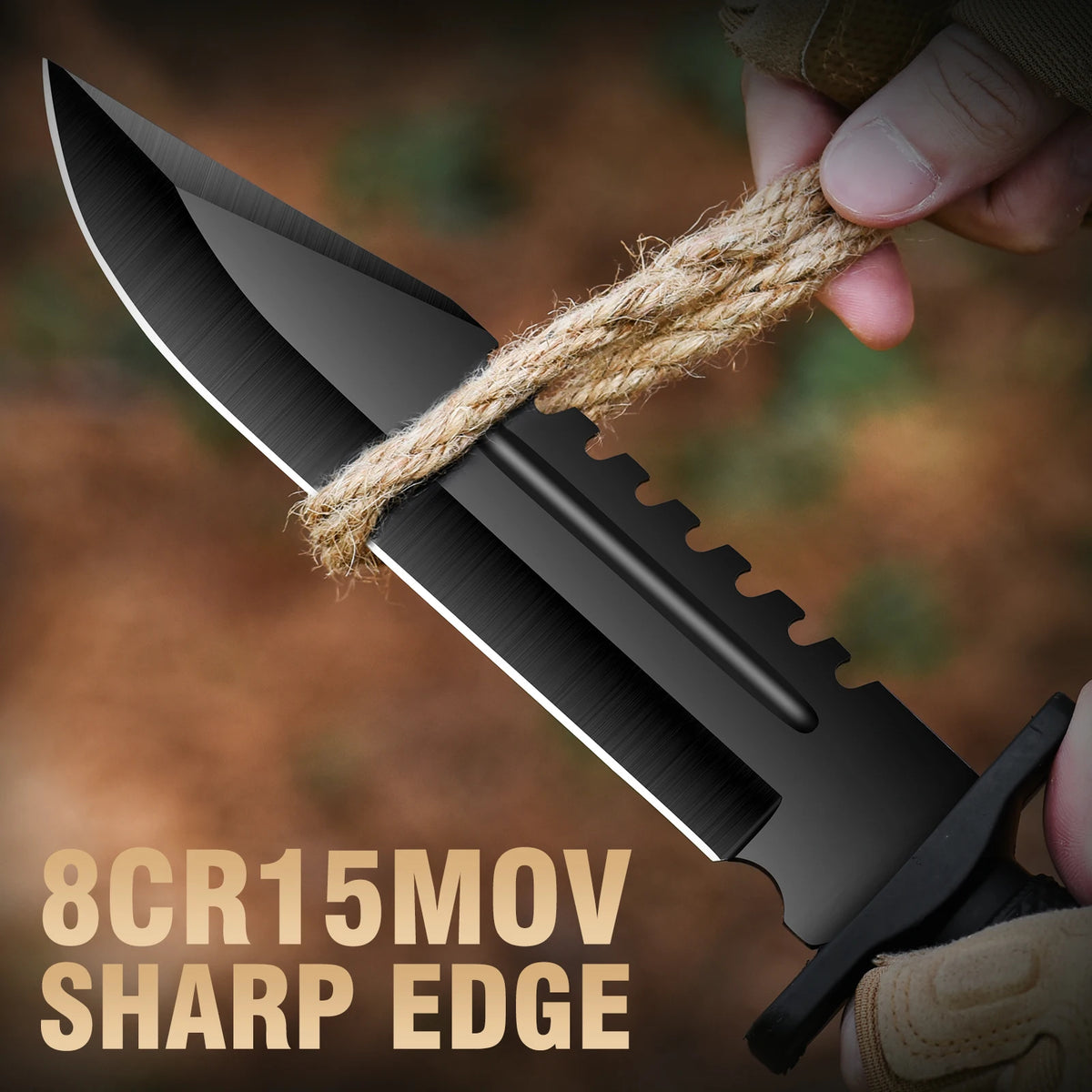 Gdekls Stainless Steel Outdoor Survival Knife For Camping Hiking