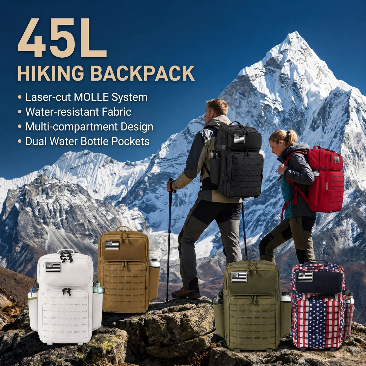 ReFire Gear Tactical Backpack With Molle Webbing For Outdoor Hiking