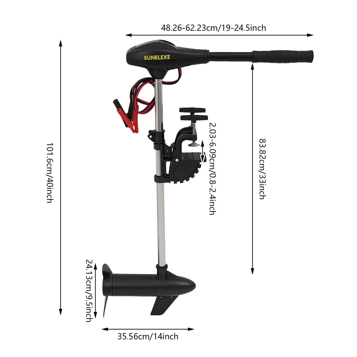 Bymaocar Electric Trolling Motor With Adjustable Handle For Kayak