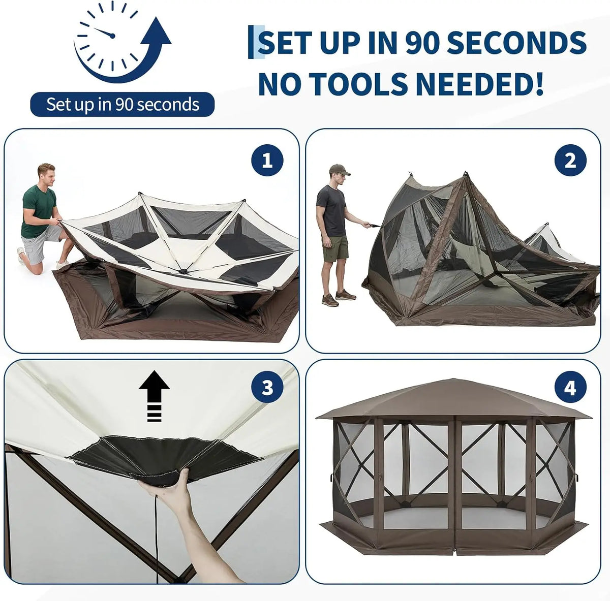 Tacleekii Pop Up Gazebo Screen Tent For Outdoor Camping