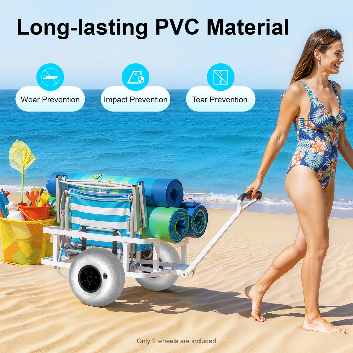 Beach Inflatable Replacement Wheels For Kayak Canoe And Boat Carts