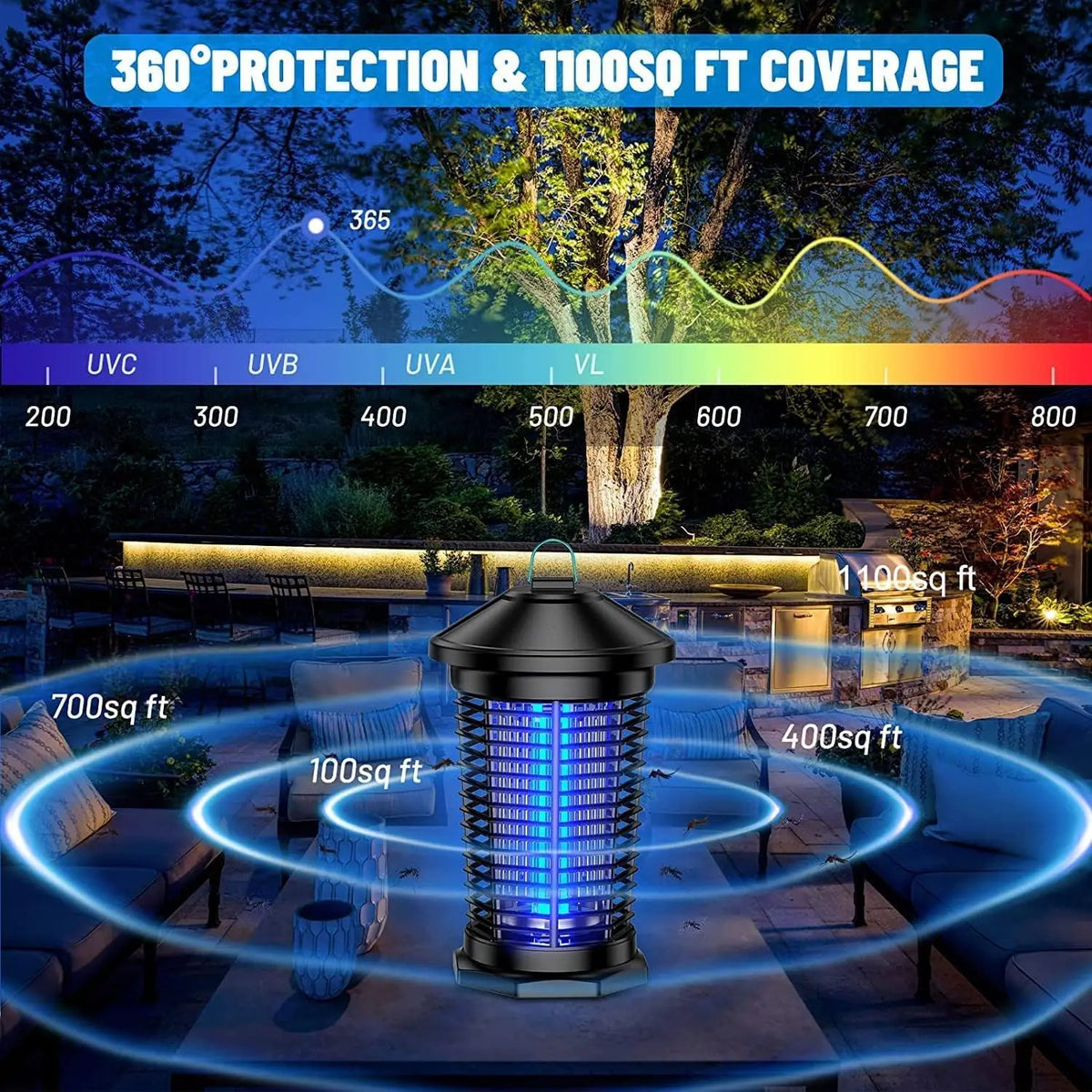 Outdoor Electric Bug Zapper Lantern For Mosquito And Fly Control