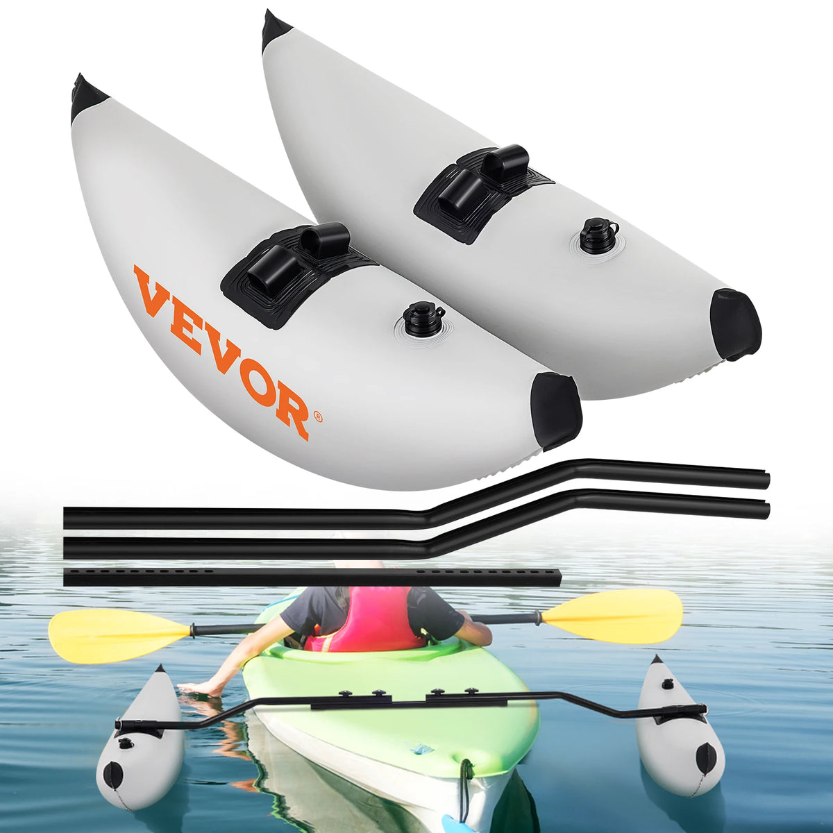 SucceBuy Inflatable Kayak Outrigger Stabilizer Float System for Canoes