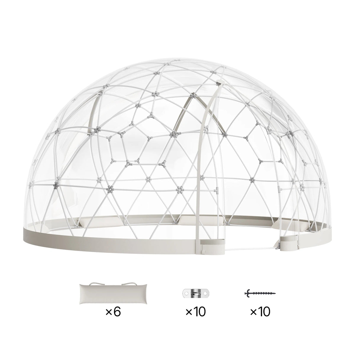SucceBuy Weatherproof Geodesic Dome Greenhouse Tent