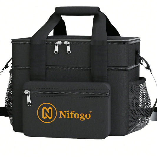 Insulated Leakproof Lunch Bag With Shoulder Strap And Pockets