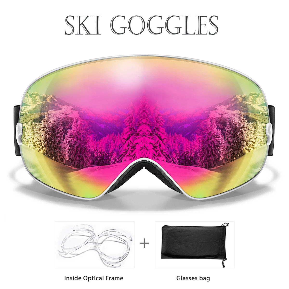 Winter Outdoor Ski Goggles With UV400 Anti Fog Snowboard Eyewear