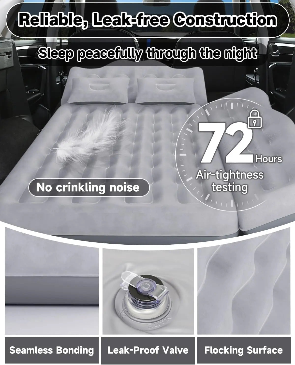 Umbrauto Inflatable Car Air Mattress With Pump And Pillows