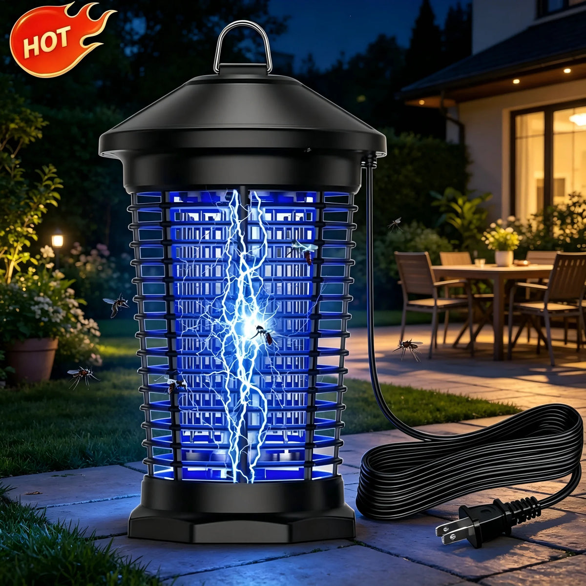 Outdoor Electric Bug Zapper Lantern For Mosquito And Fly Control