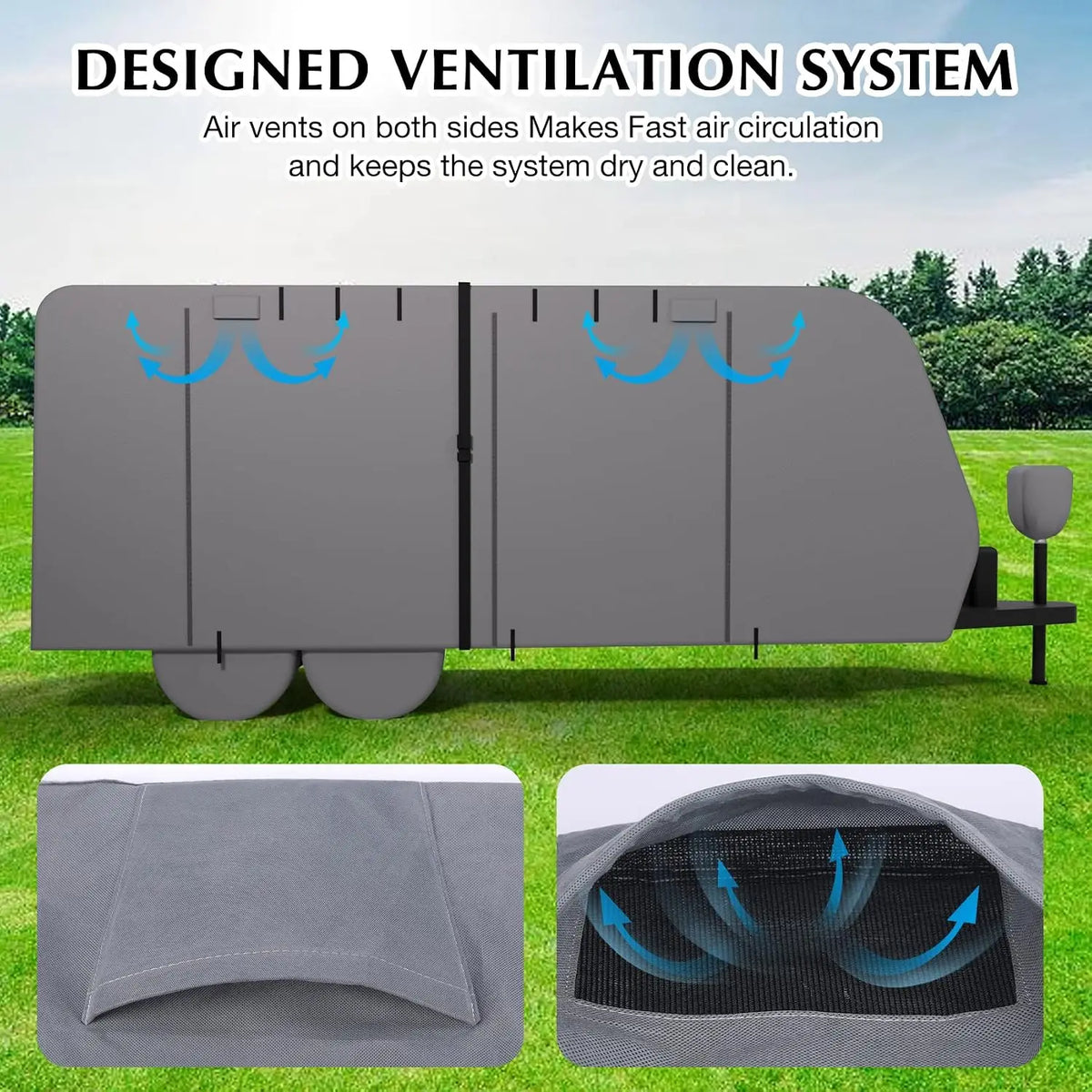 All Season Waterproof RV Cover With UV And Wind Protection