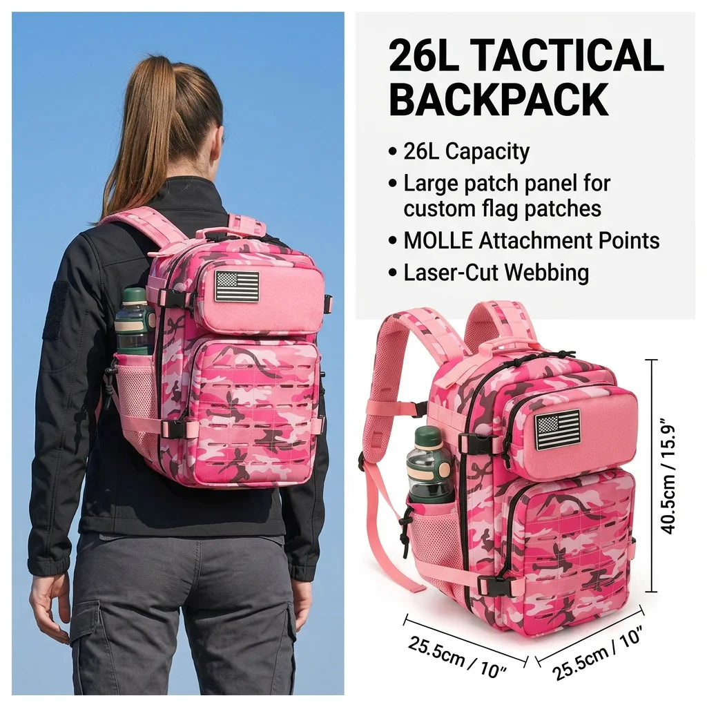 ReFire Gear Tactical Backpack With MOLLE And Cup Holders For Hiking