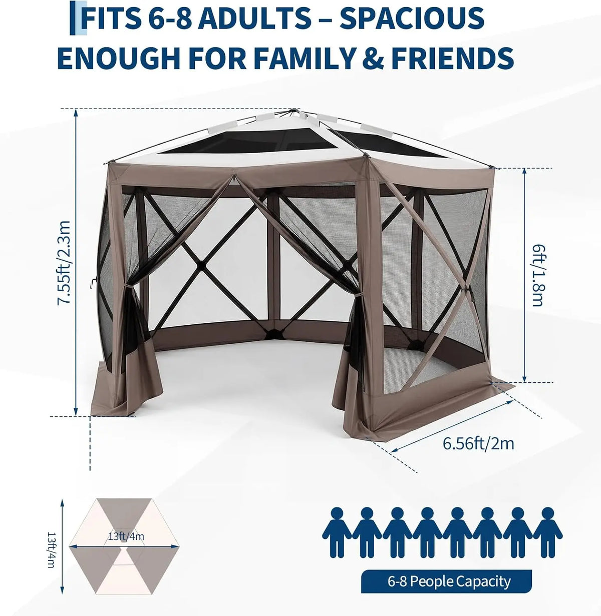 Tacleekii Pop Up Gazebo Screen Tent For Outdoor Camping