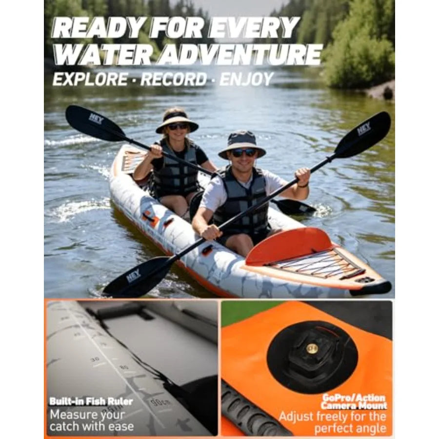 Inflatable Tandem Fishing Kayak With Drop Stitch Floor And Floats