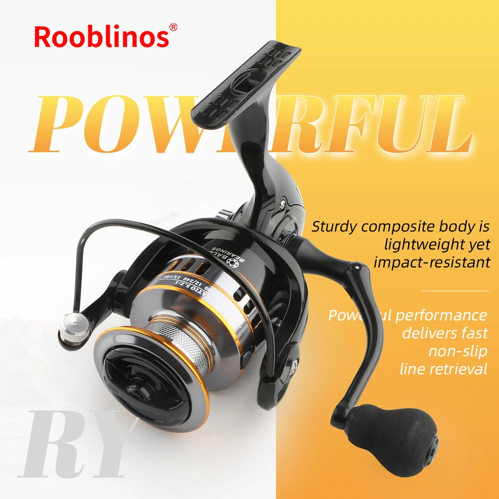 Rooblinos Spinning Fishing Reel 5.2 Ratio Eva Handle Design