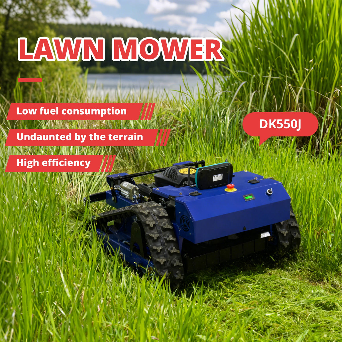 DEEPKRON 4WD Remote Control Robotic Lawn Mower for All Terrain