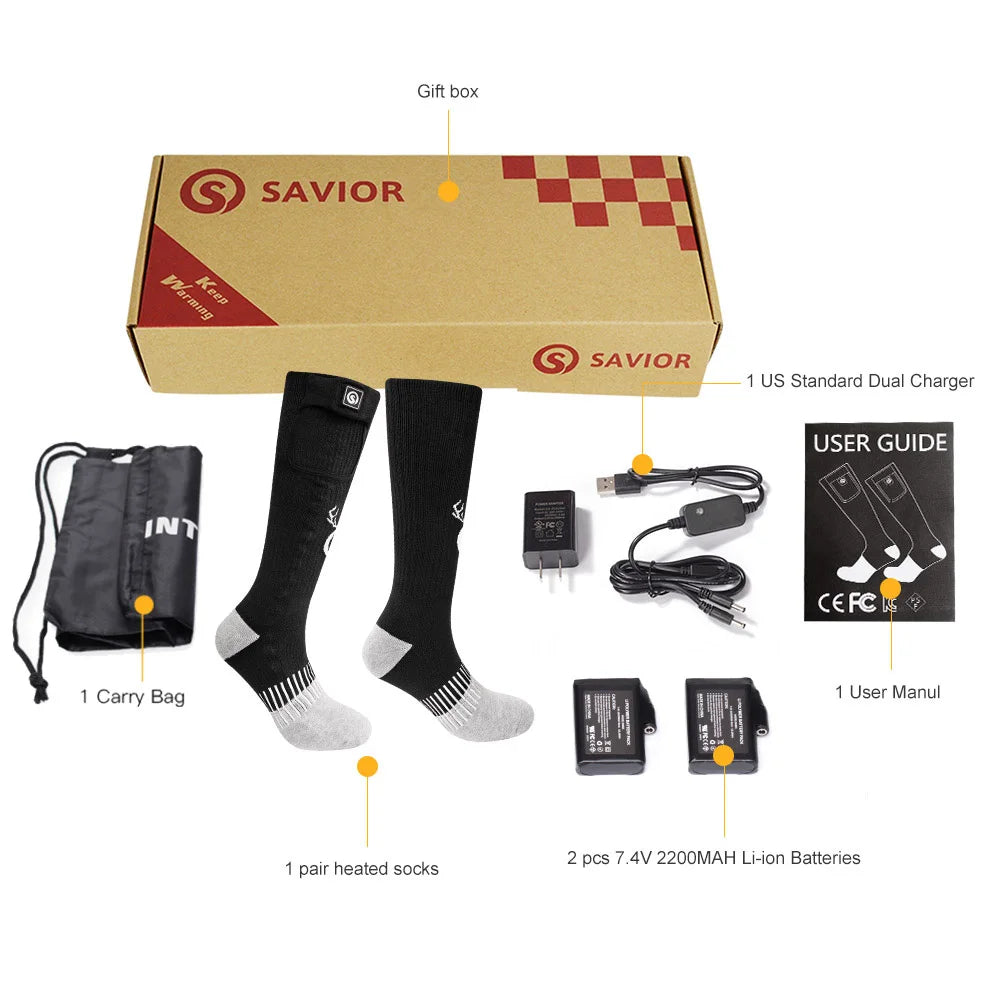SNOW DEER Rechargeable Heated Socks With Three Heat Settings