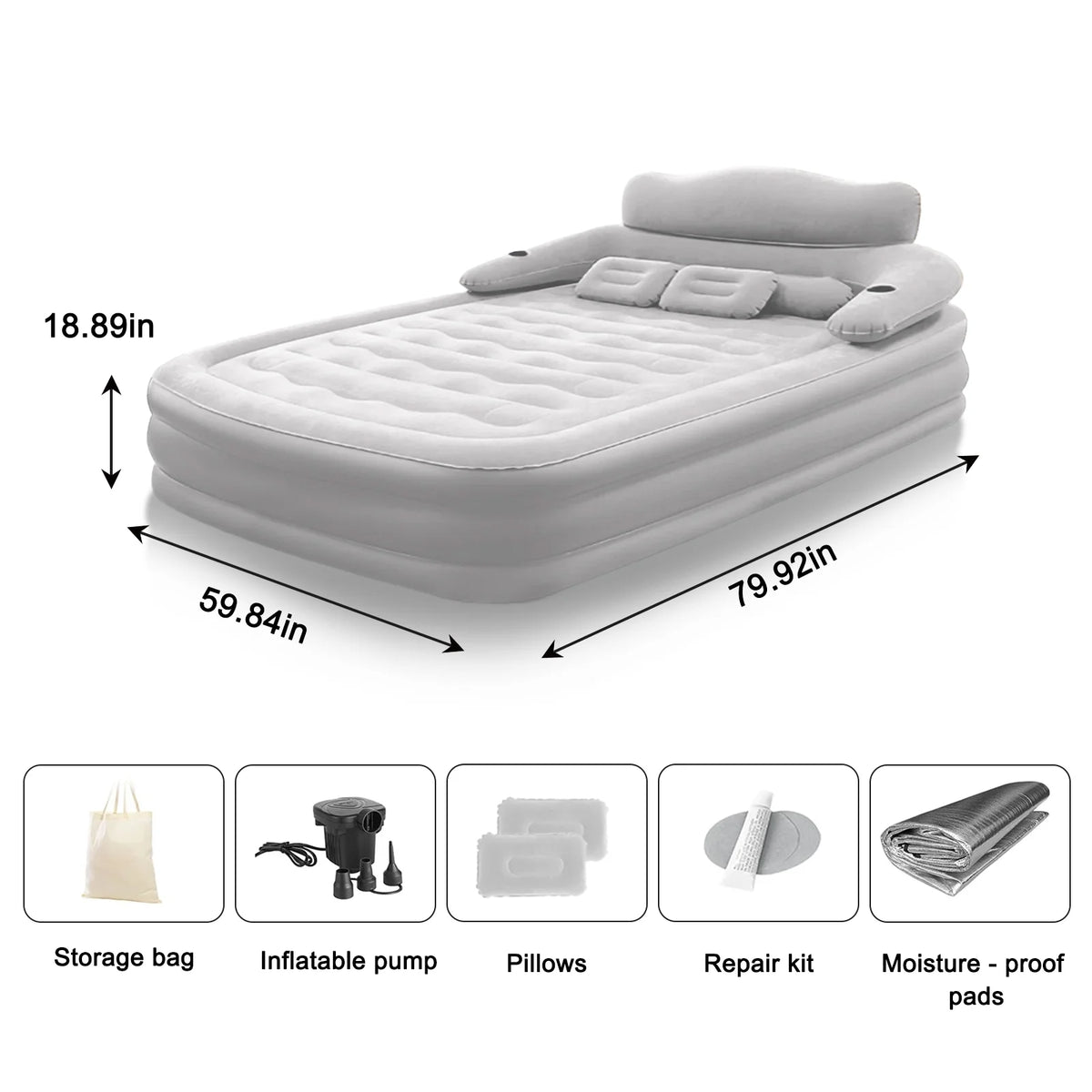 Automatic Inflatable Camping Mattress With Built In Pump PVC Sleeping Mat