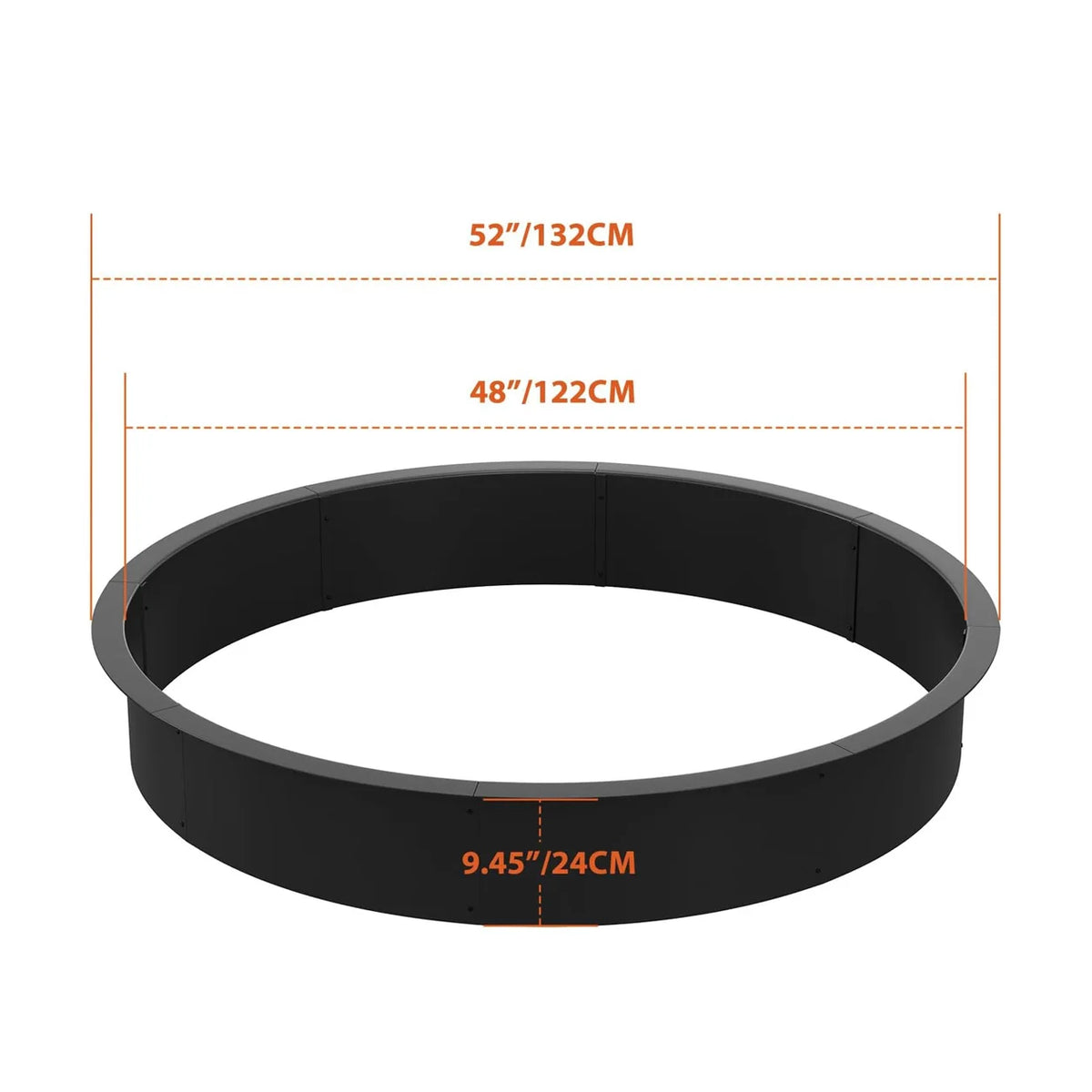 Heavy Duty Steel Fire Pit Ring Liner Outdoor Wood Burning