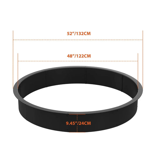 Heavy Duty Steel Fire Pit Ring Liner Outdoor Wood Burning