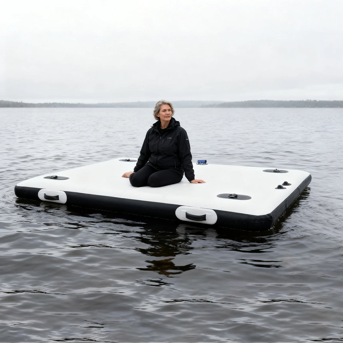 Inflatable Floating Fishing Platform Foldable Raft For Angling And Travel