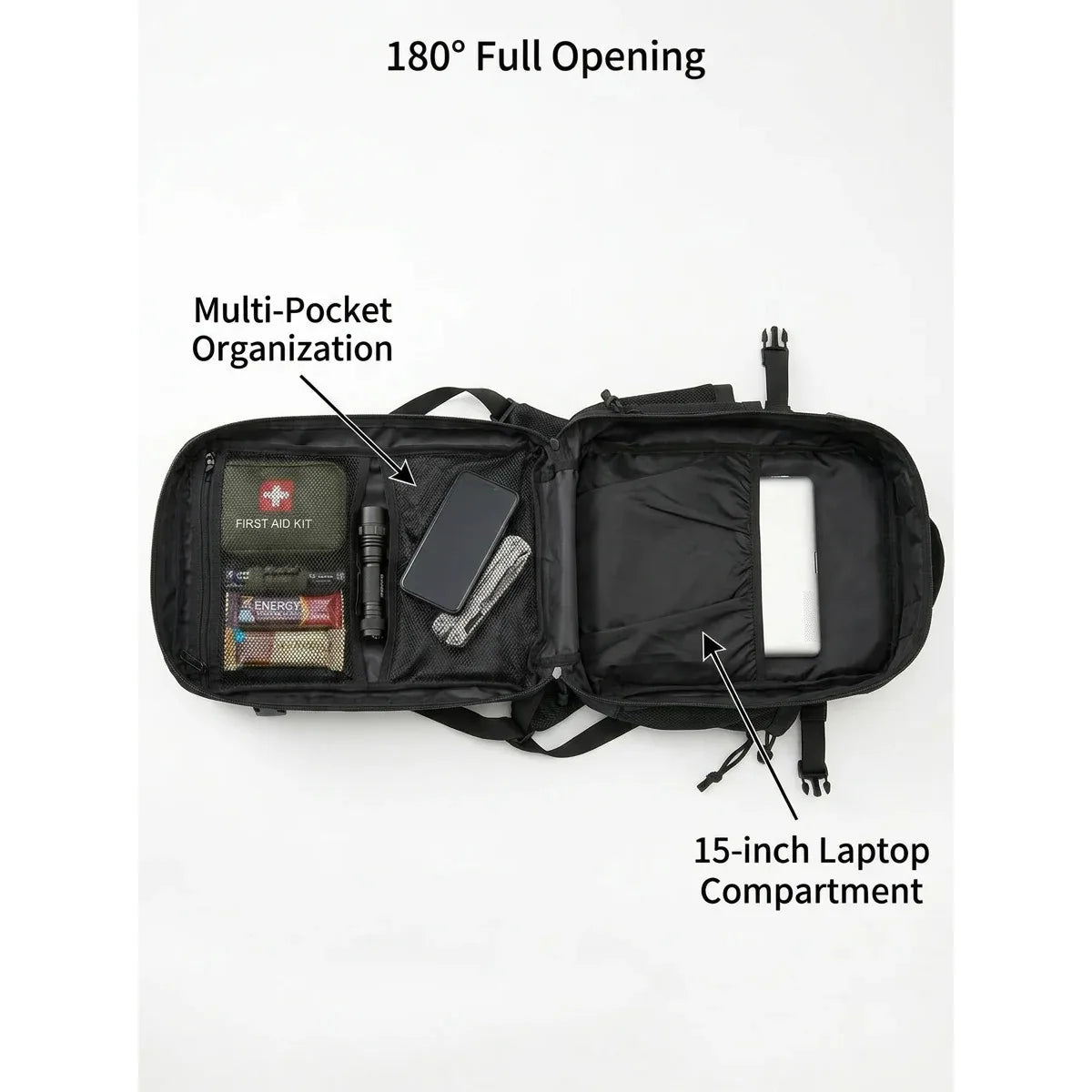 ReFire Gear Tactical Backpack With MOLLE And Cup Holders For Hiking