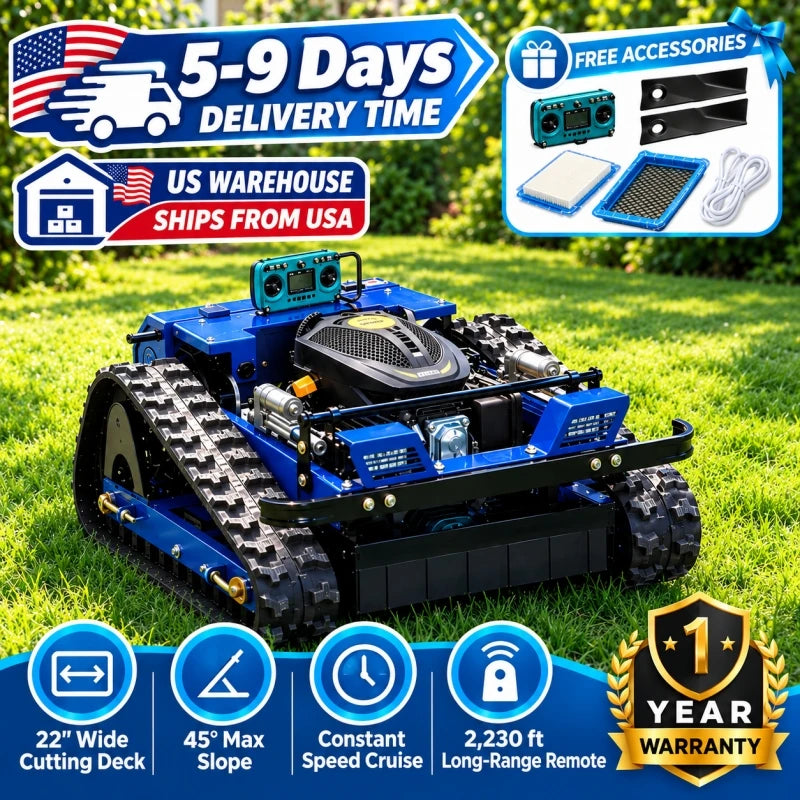 DEEPKRON 4WD Remote Control Robotic Lawn Mower for All Terrain