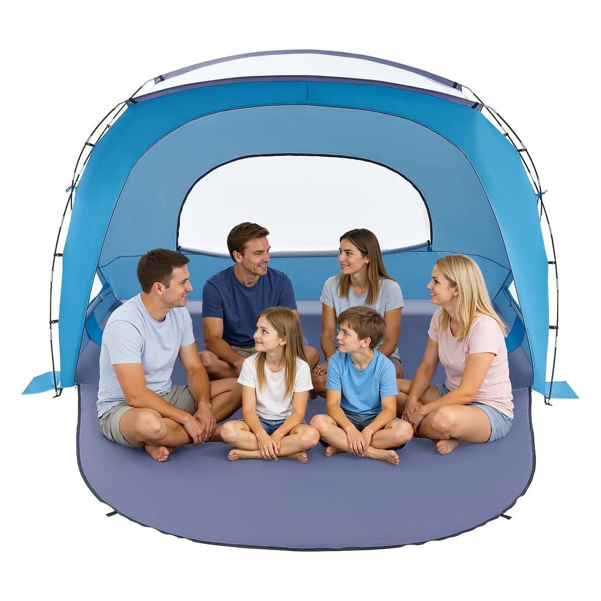 VEVOR 6 Person Portable Beach Sun Shelter with Carry Bag