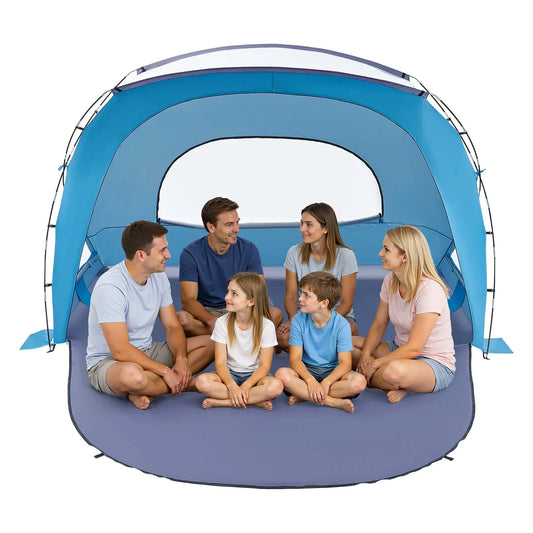 VEVOR 6 Person Portable Beach Sun Shelter with Carry Bag