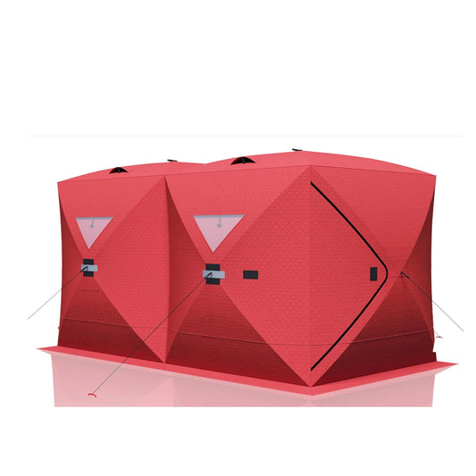 Insulated Pop Up Ice Fishing Tent Portable Windproof Thermal Shelter