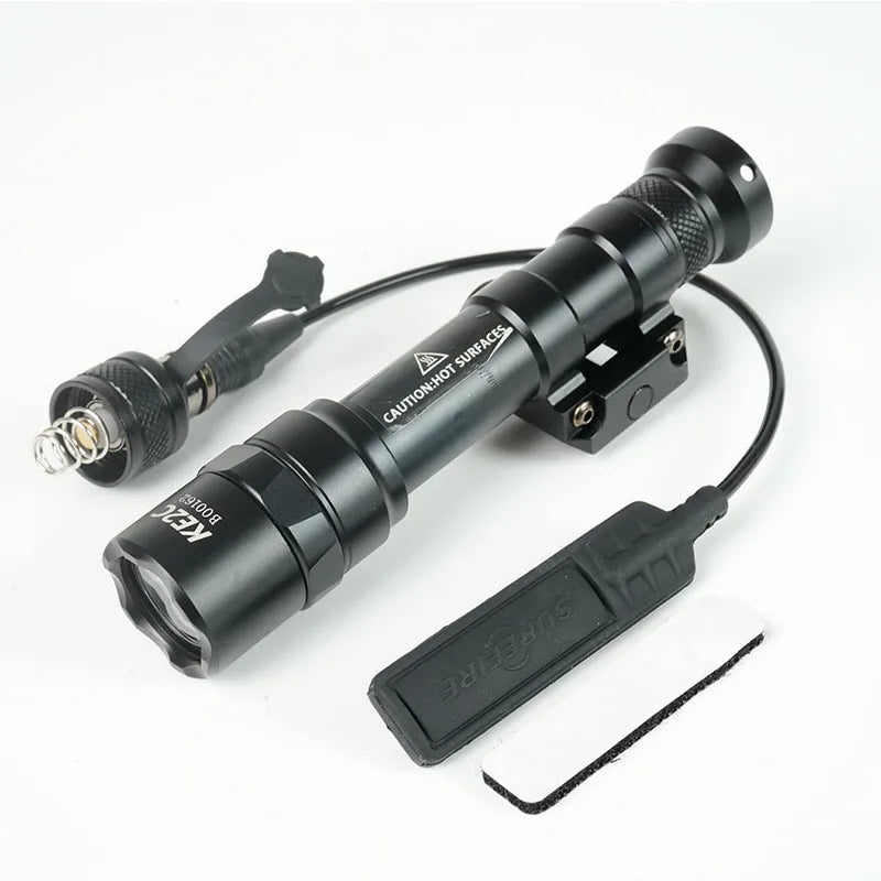 Tactical Led Flashlight 20mm Rail Mount For Hunting Shooting Rifles
