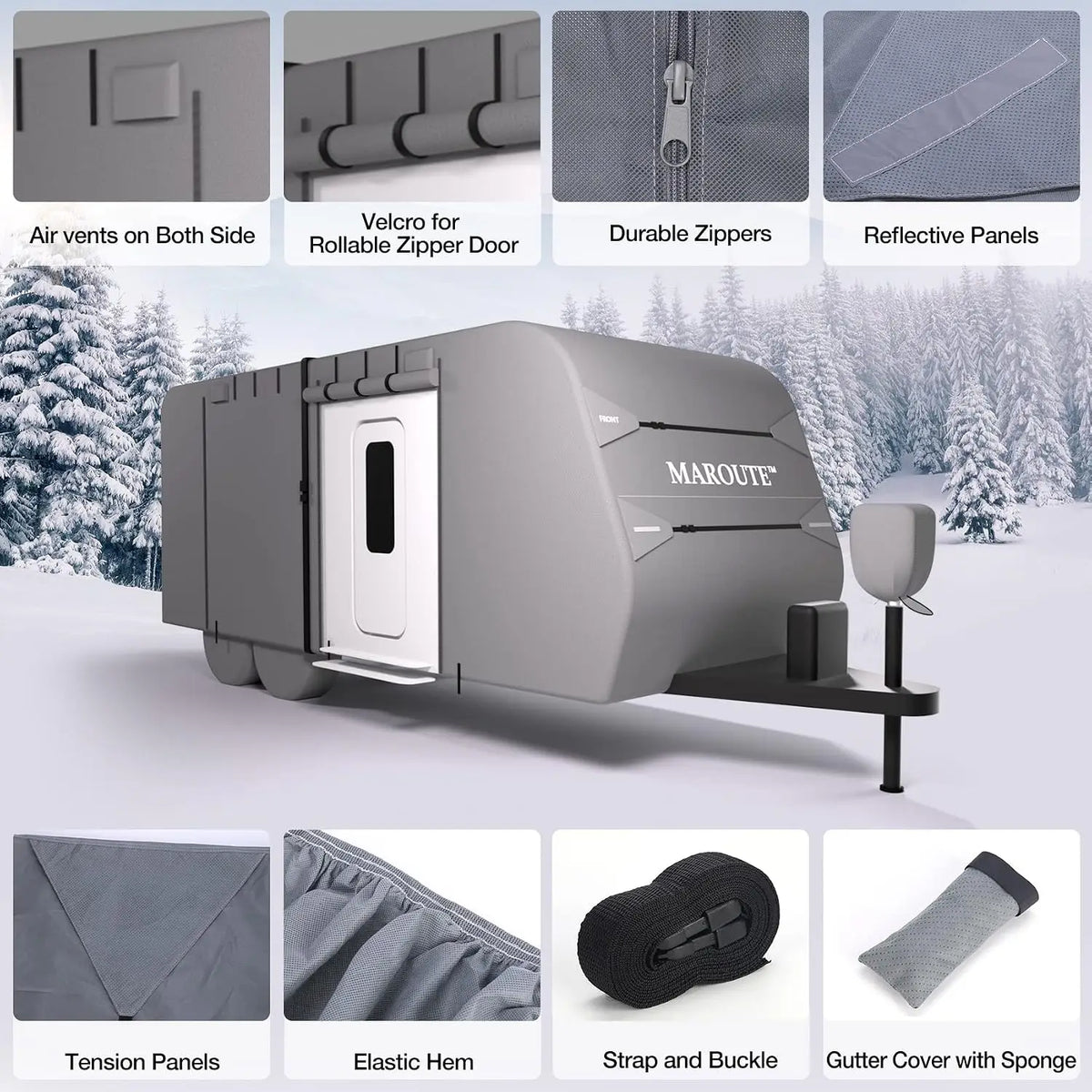 All Season Waterproof RV Cover With UV And Wind Protection