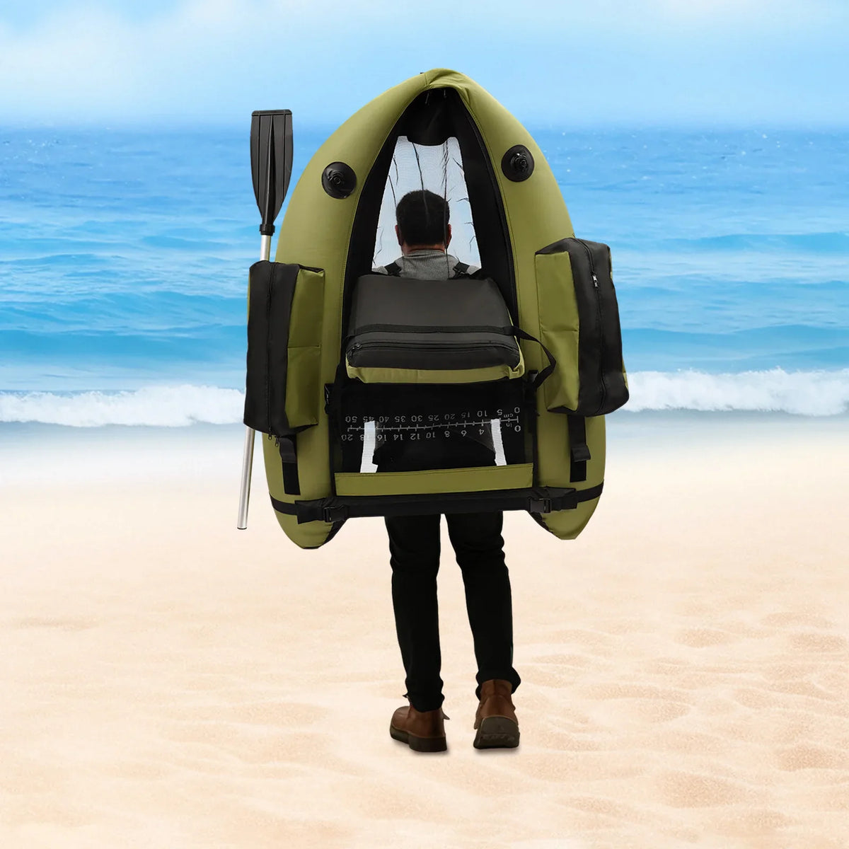 Portable Inflatable Fishing Boat With Waterproof Construction And Hand Pump