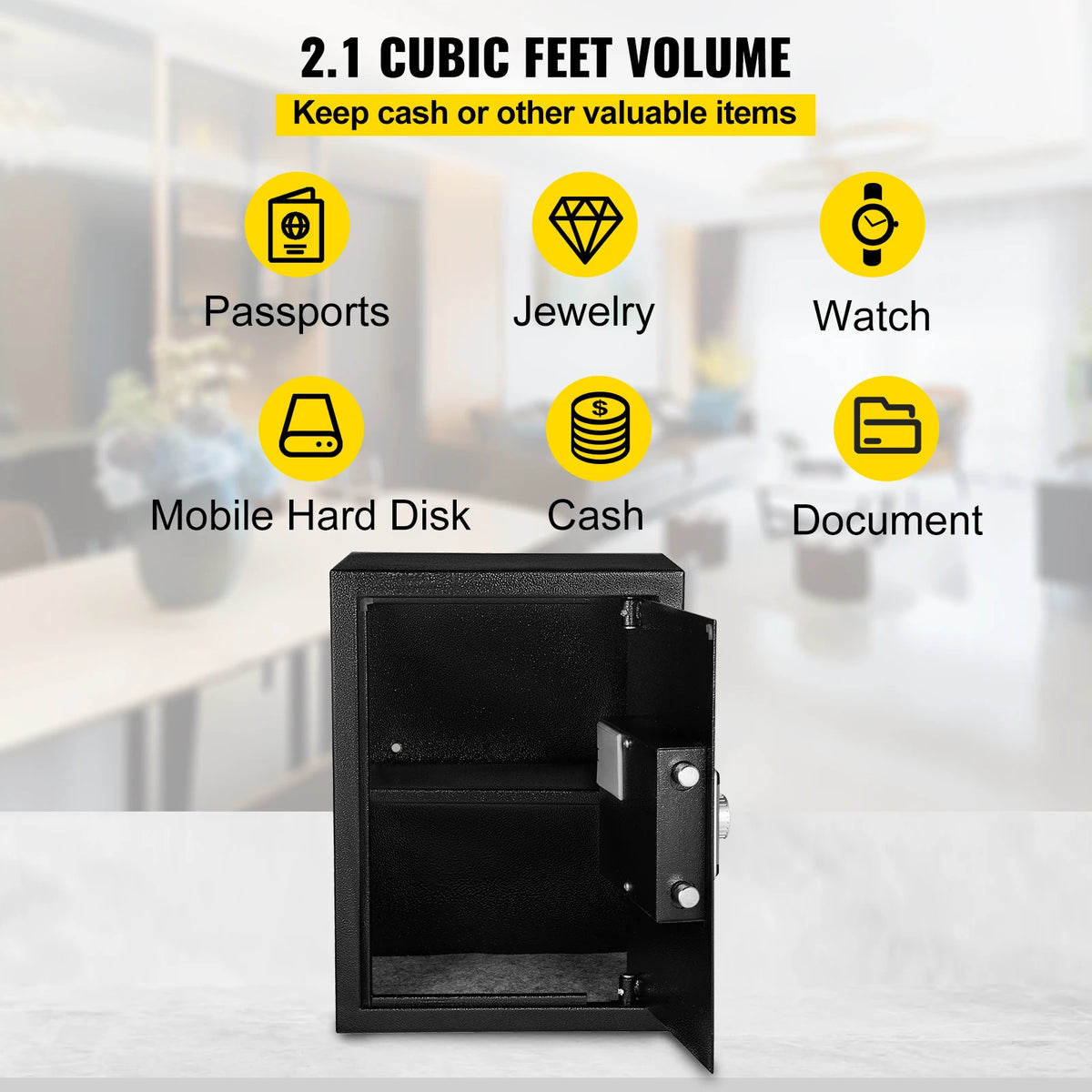 Digital Fingerprint Safe Deposit Box For Money Storage