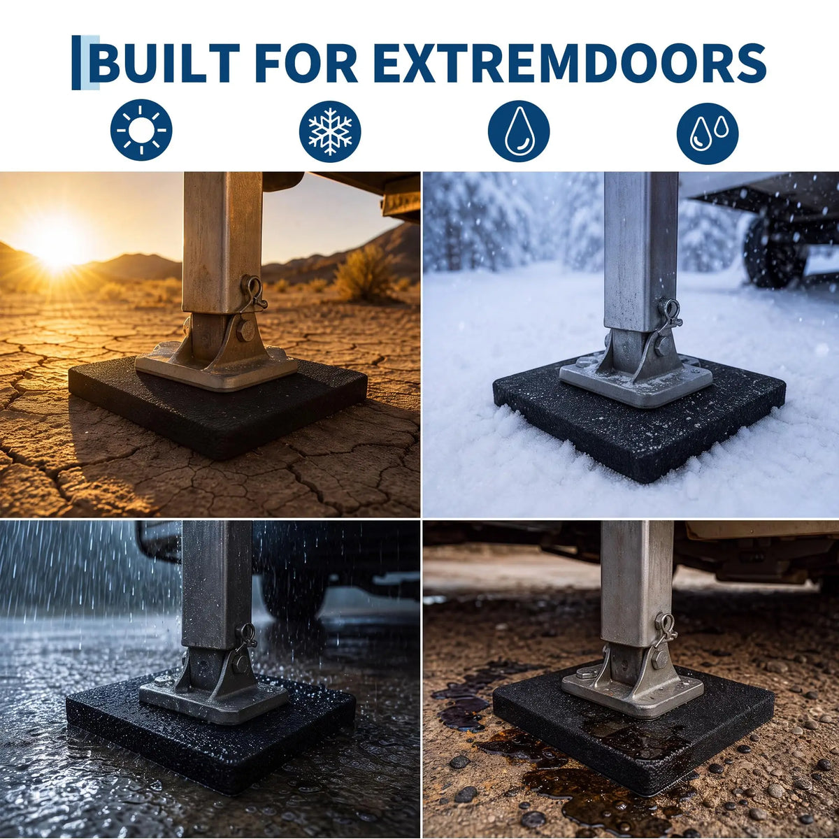 Heavy Duty Rubber RV Stabilizer Jack Pads for Secure Leveling
