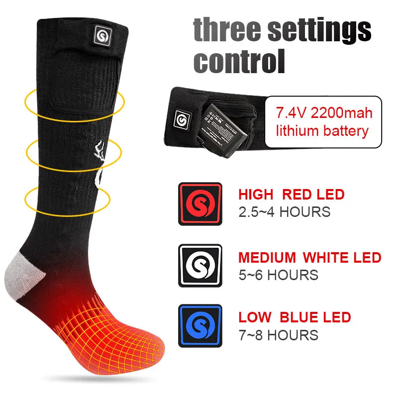SNOW DEER Rechargeable Heated Socks With Three Heat Settings