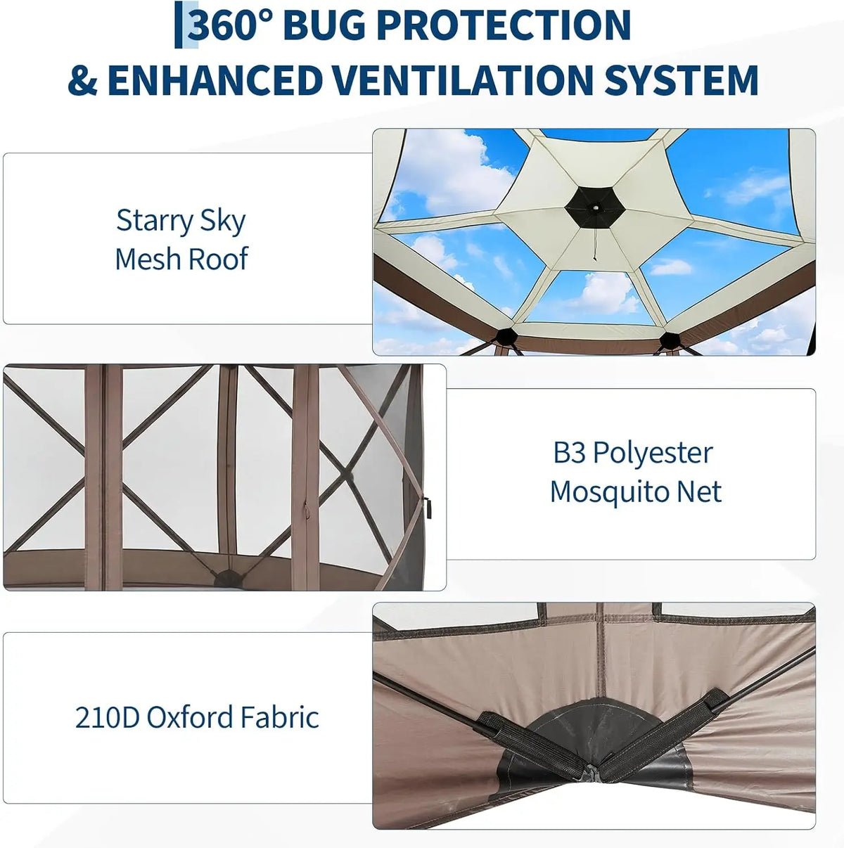 Tacleekii Pop Up Gazebo Screen Tent For Outdoor Camping