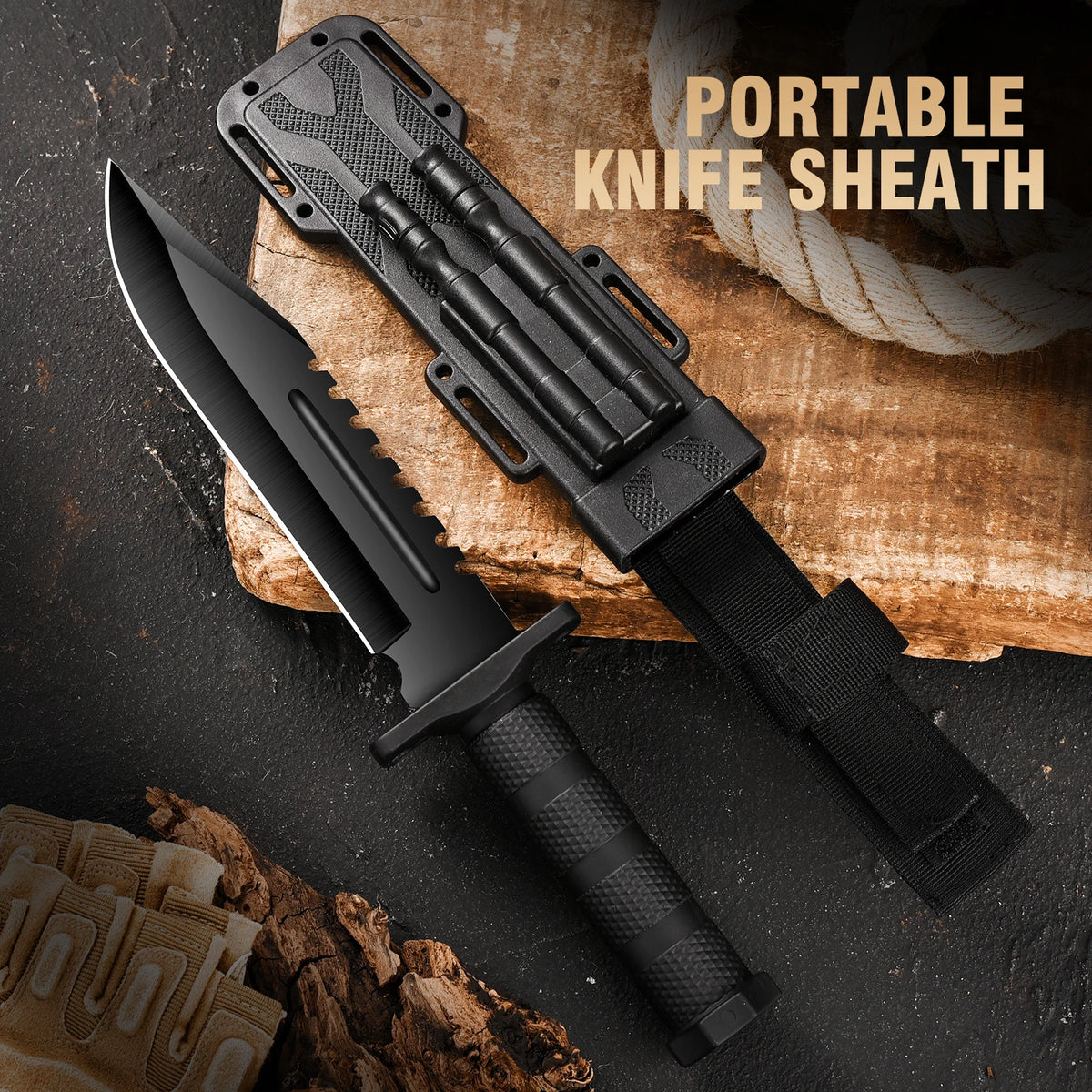 Gdekls Stainless Steel Outdoor Survival Knife For Camping Hiking
