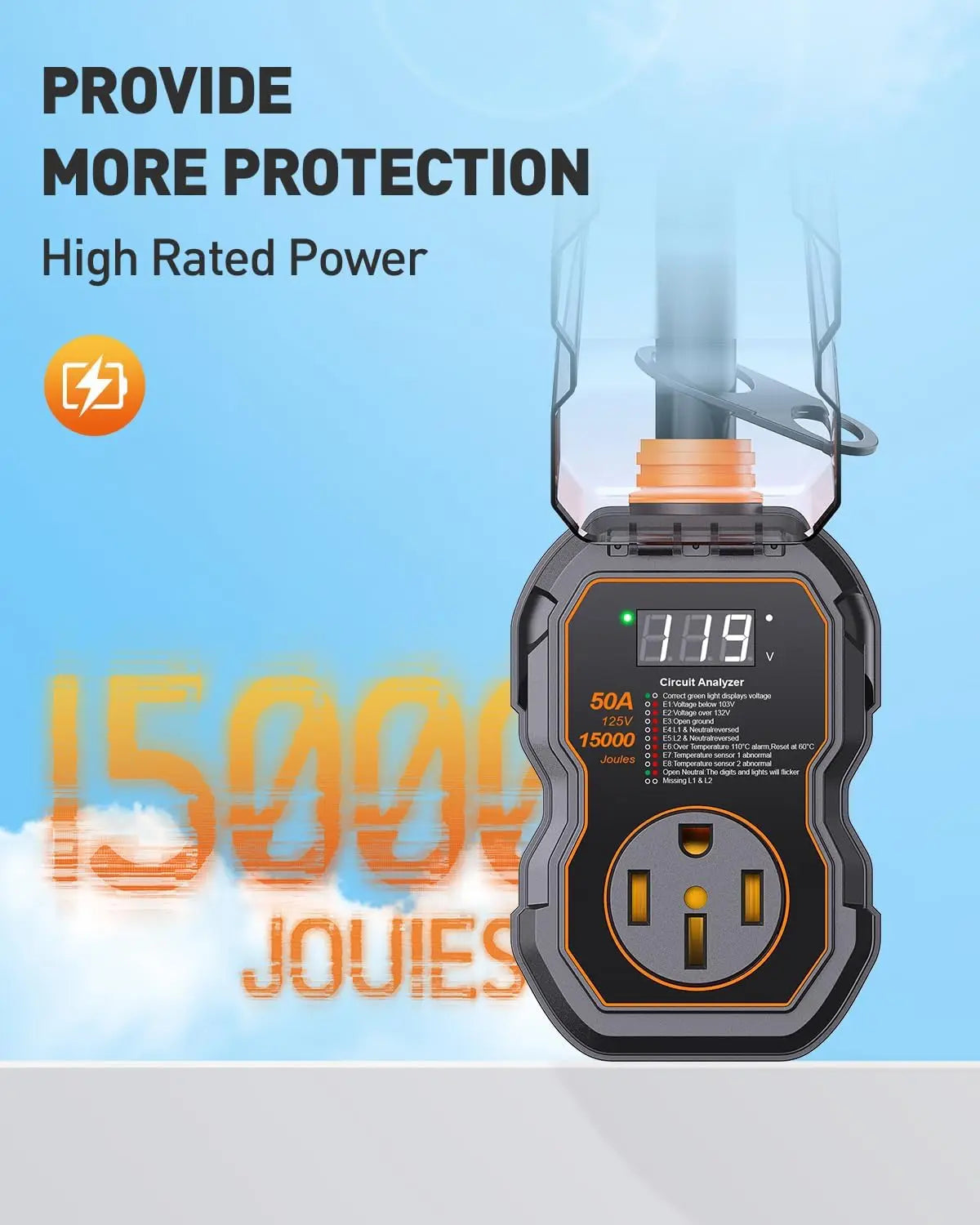 RV Surge Protector With Smart LED Display And Voltage Protection