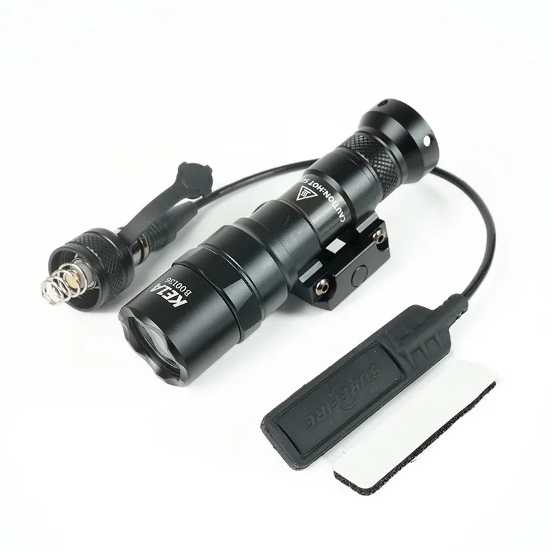 Tactical Led Flashlight 20mm Rail Mount For Hunting Shooting Rifles