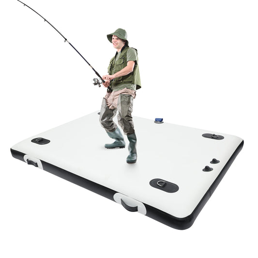 Inflatable Floating Fishing Platform Foldable Raft For Angling And Travel