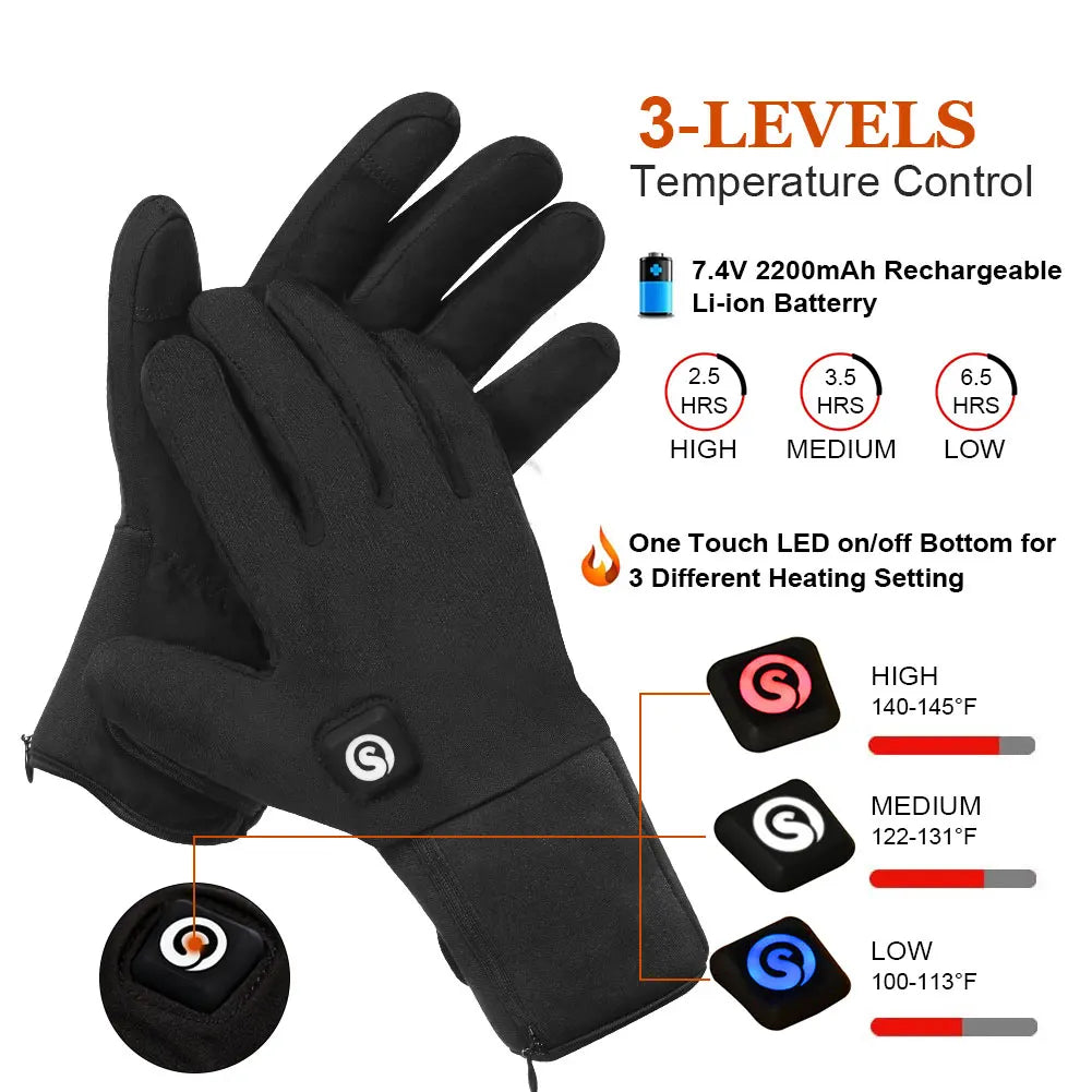 Savior Heat Heated Mittens Waterproof Rechargeable Winter Hand Warmers