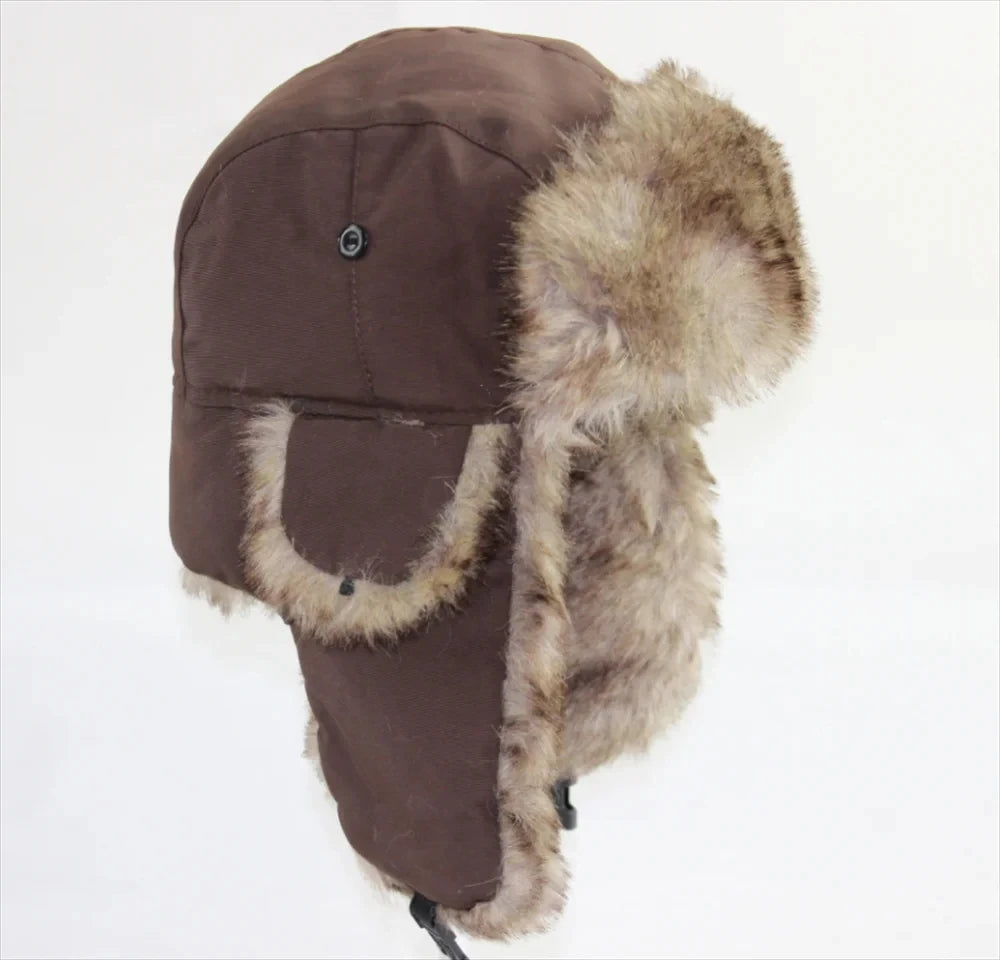 Winter Ushanka Trapper Hat With Warm Faux Fur Ear Flaps